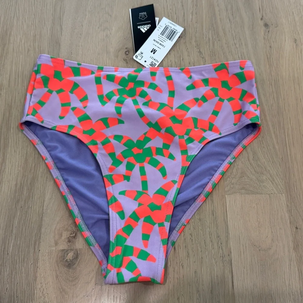 Farm Rio x Adidas Palm Tree High Waist Bikini Bottoms size medium NWT - Picture 4 of 11